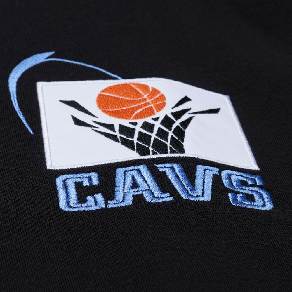 Mitchell & Ness - Cleveland Cavaliers Throw It Back Quilted Fleece Quarter-Zip Hoodie - Black