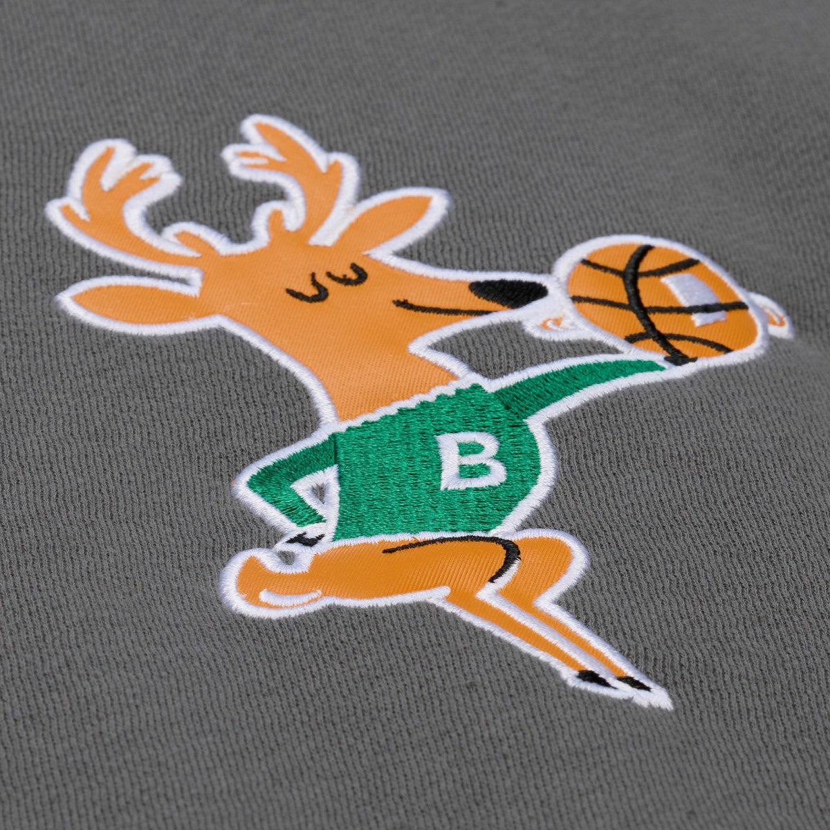 Mitchell & Ness - Milwaukee Bucks Throw It Back Quilted Fleece Quarter-Zip Hoodie - Gray