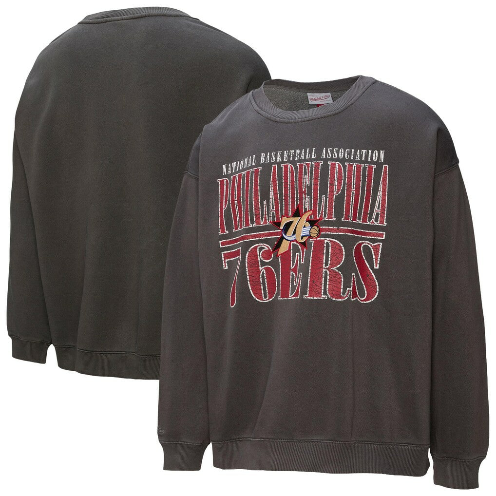 Mitchell & Ness - Philadelphia 76ers NBA Downtown Collection Fleece Sweatshirt - Black