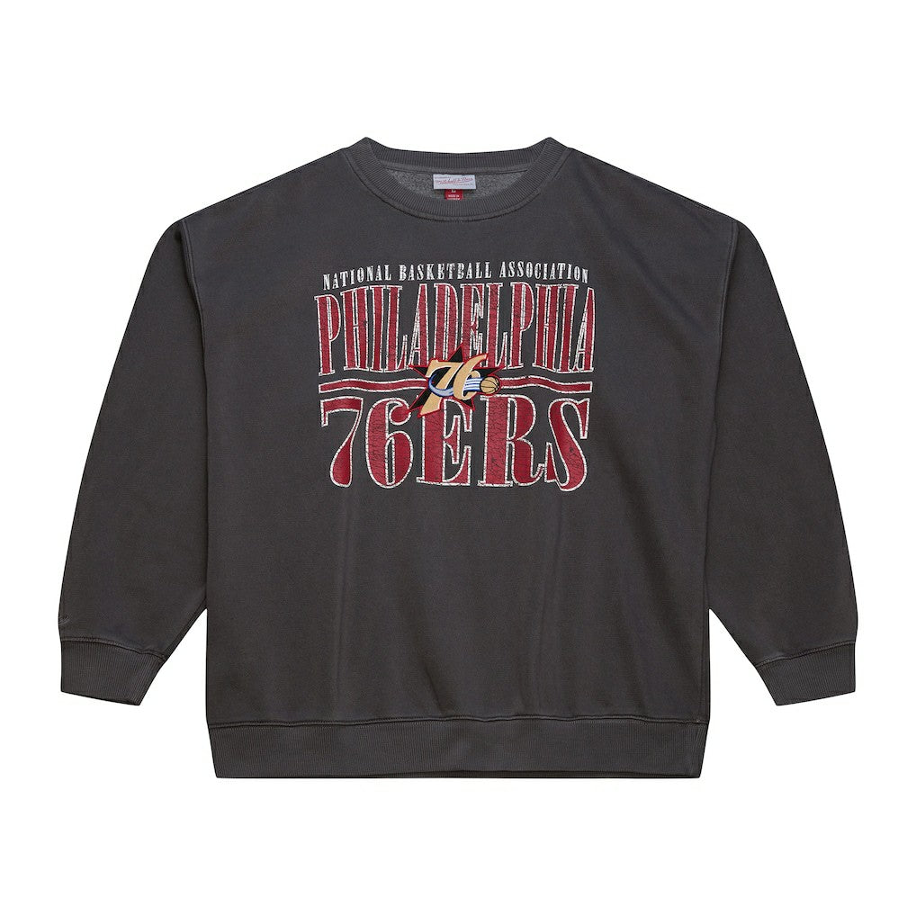 Mitchell & Ness - Philadelphia 76ers NBA Downtown Collection Fleece Sweatshirt - Black