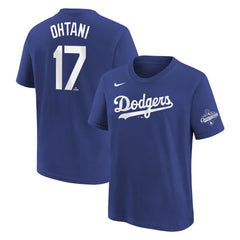 Shohei Ohtani Los Angeles Dodgers Nike Youth 2025 World Series Champions Name & Number T-Shirt discount