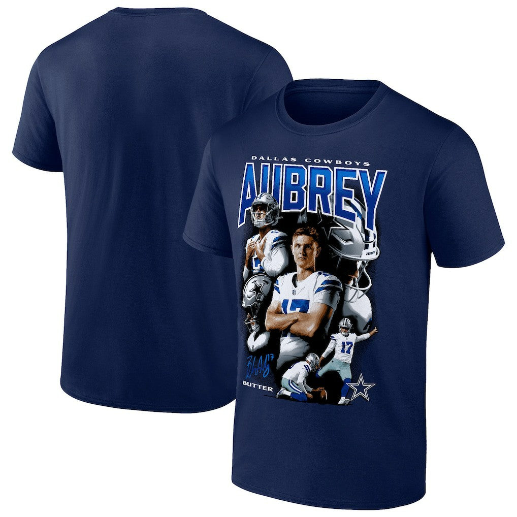 Brandon Aubrey Dallas Cowboys Collage T-Shirt Navy - Fanatics