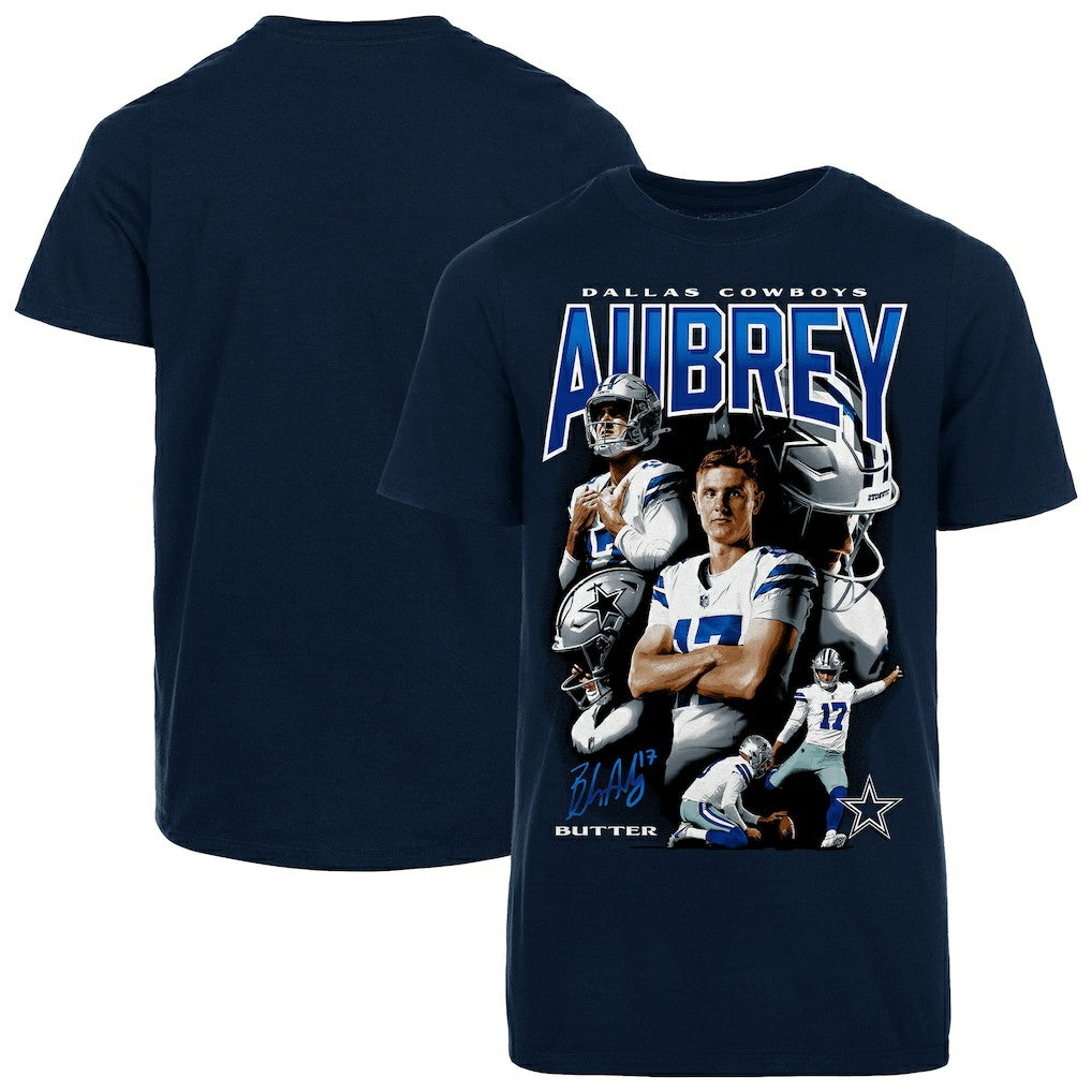 Brandon Aubrey Dallas Cowboys Youth Collage T-Shirt Navy - Fanatics