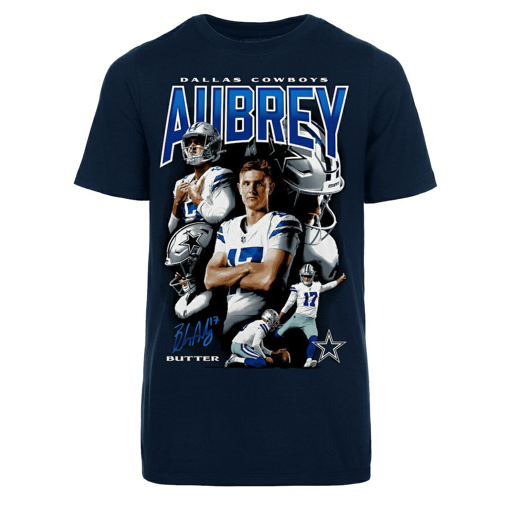 Brandon Aubrey Dallas Cowboys Youth Collage T-Shirt Navy - Fanatics