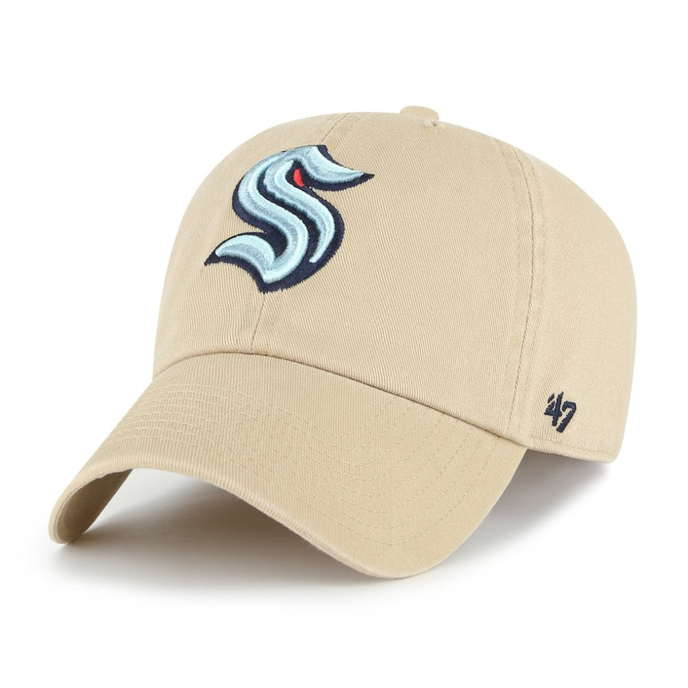 Seattle Kraken '47 Logo Clean Up Adjustable Hat Khaki