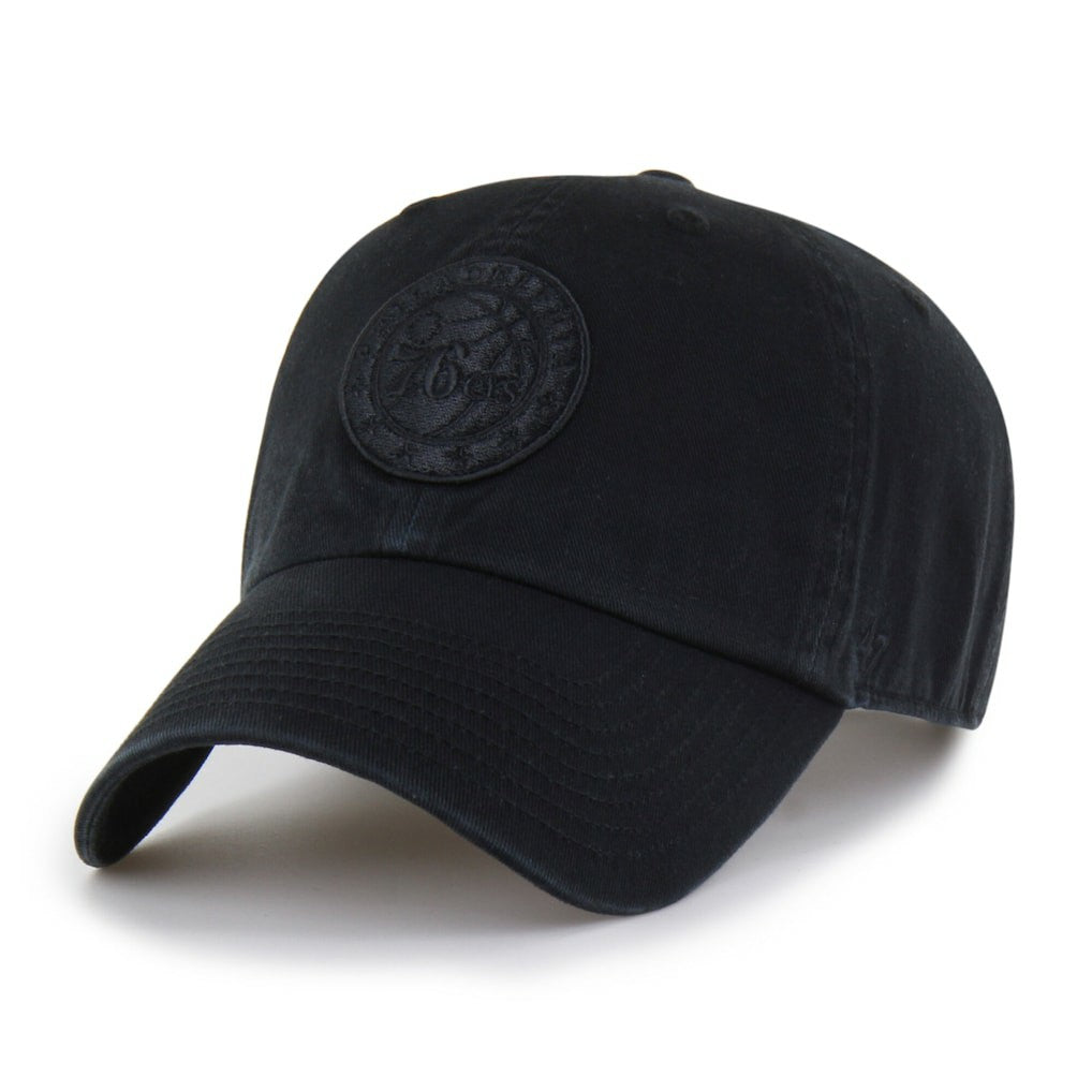 47 brand - Philadelphia 76ers '47 Black on Black Clean Up Adjustable Hat