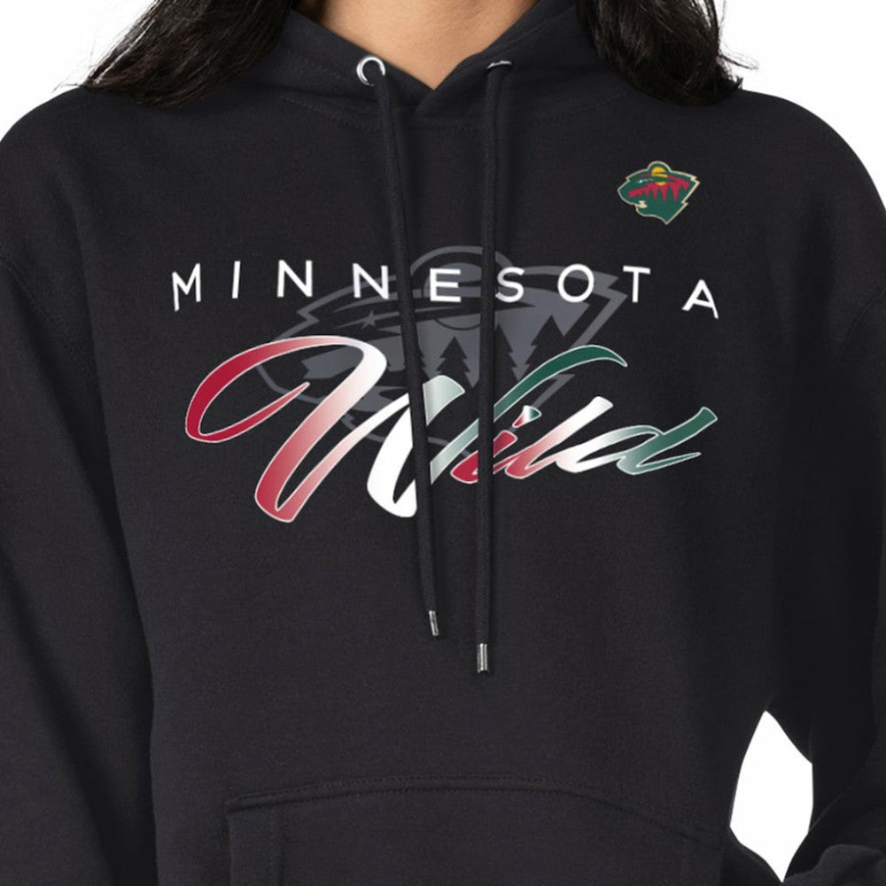 Minnesota Wild - G-III 4Her by Carl Banks Shadow Logo Fleece Pullover Hoodie Black