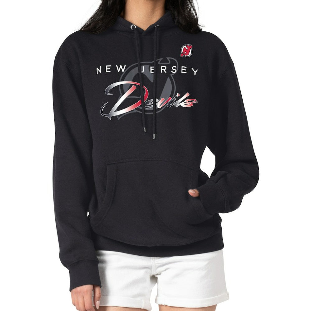 New Jersey Devils - G-III 4Her by Carl Banks Shadow Logo Fleece Pullover Hoodie Black