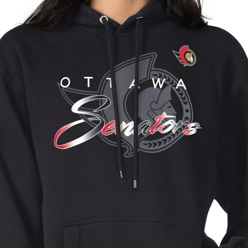 Ottawa Senators - G-III 4Her by Carl Banks Shadow Logo Fleece Pullover Hoodie Black