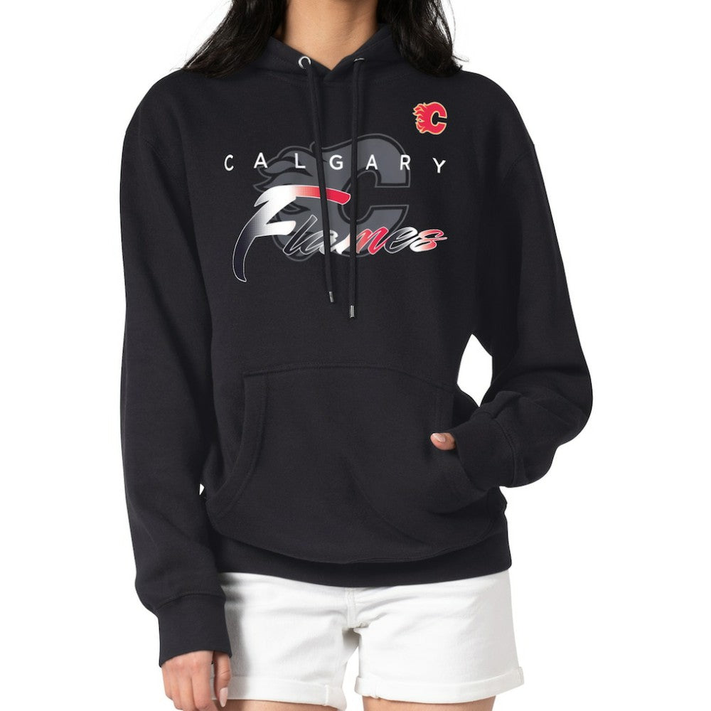 Calgary Flames - G-III 4Her by Carl Banks Shadow Logo Fleece Pullover Hoodie Black