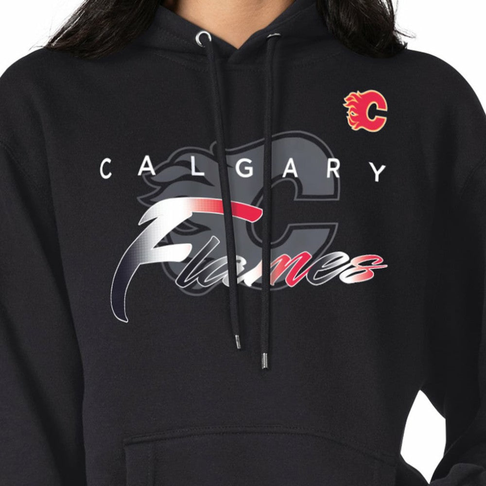 Calgary Flames - G-III 4Her by Carl Banks Shadow Logo Fleece Pullover Hoodie Black