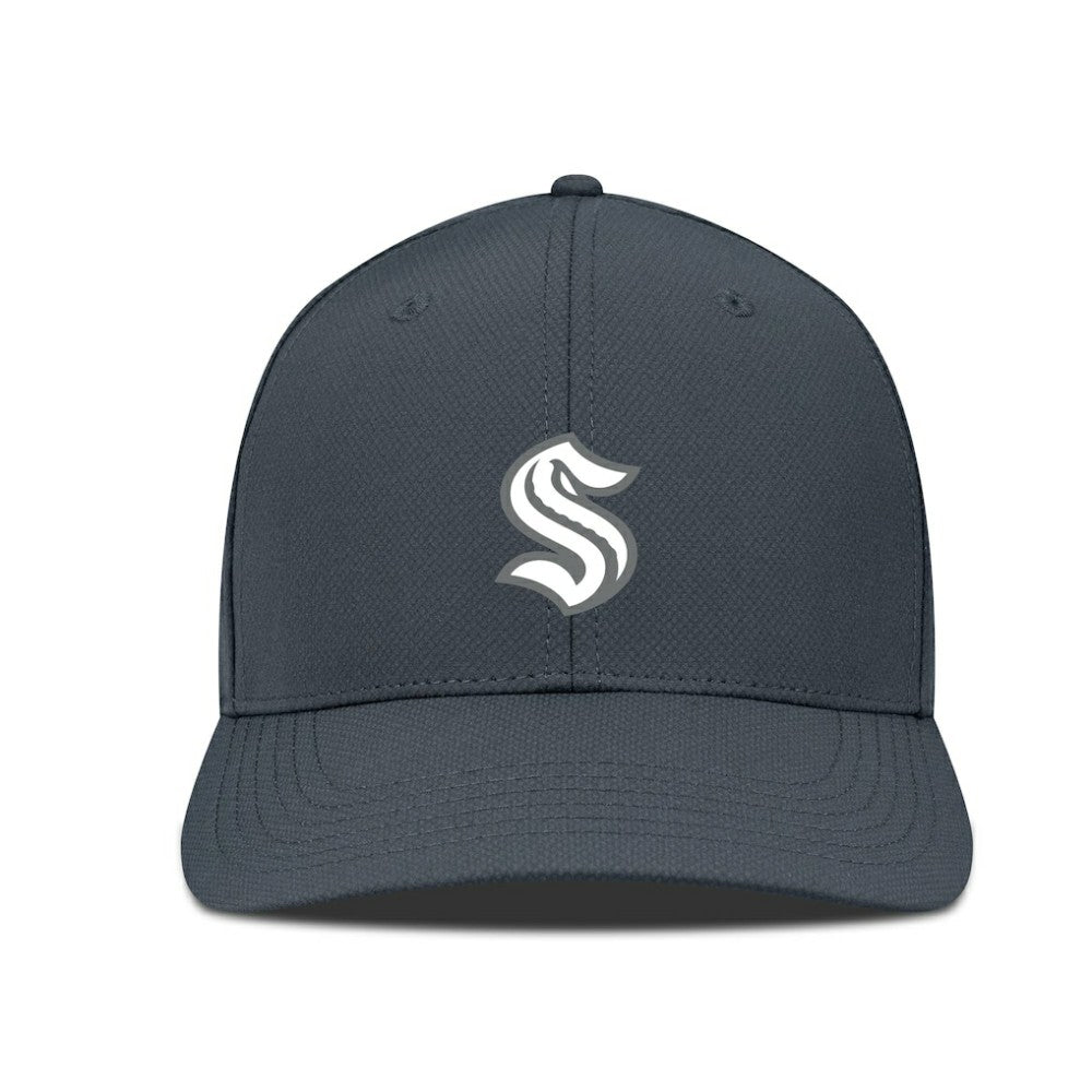 Seattle Kraken Levelwear Rise Slate & Snow Structured Flex Hat Charcoal