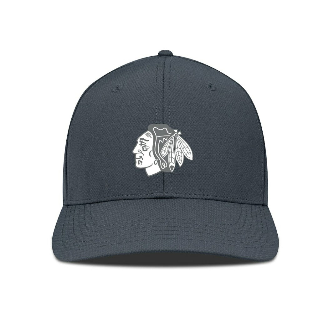 Chicago Blackhawks Levelwear Rise Slate & Snow Structured Flex Hat Charcoal