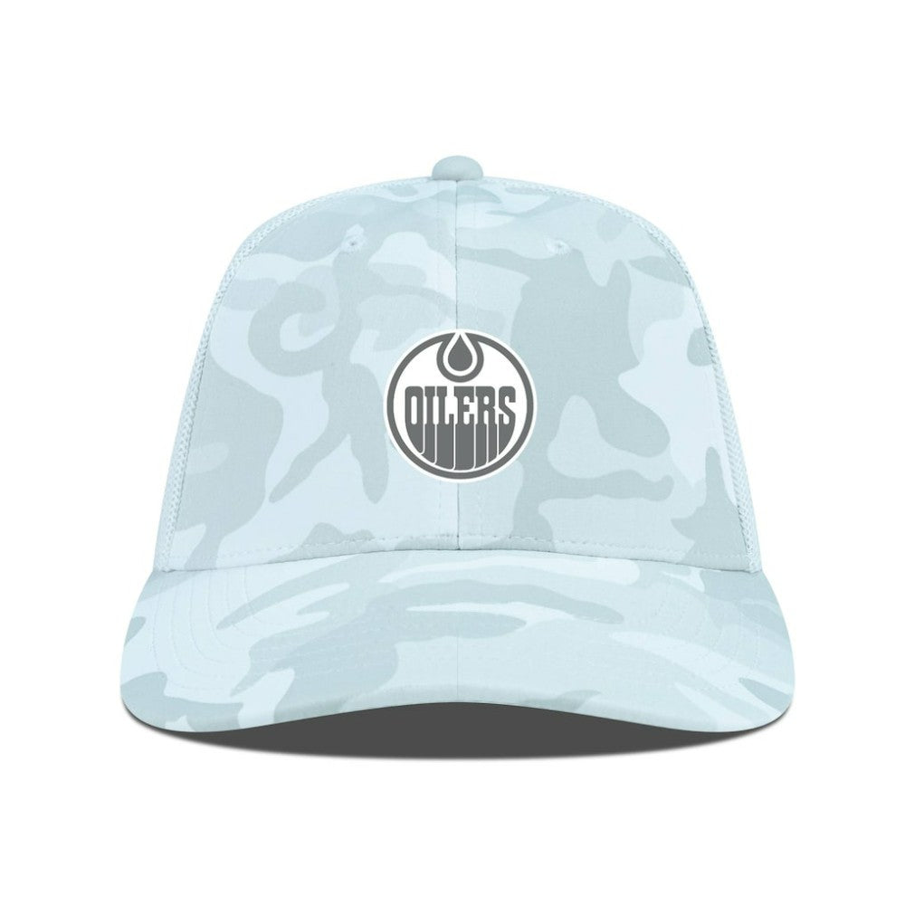 Edmonton Oilers - Levelwear Clash Slate & Snow Meshback Flex Hat Camo
