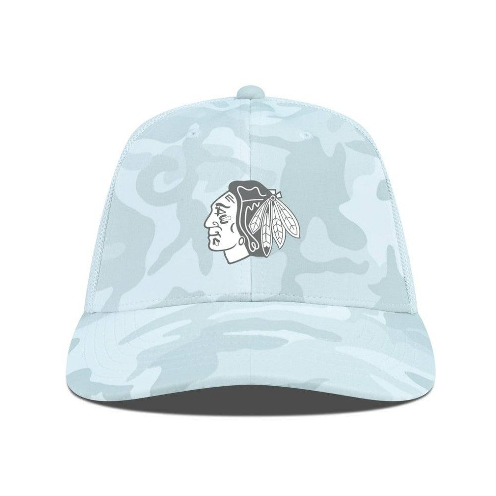 Chicago Blackhawks Levelwear Clash Slate & Snow Meshback Flex Hat Camo