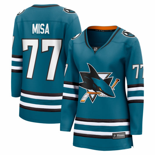 Michael Misa San Jose Sharks Fanatics Women's Breakaway Jersey - Teal | NHL Jerseys