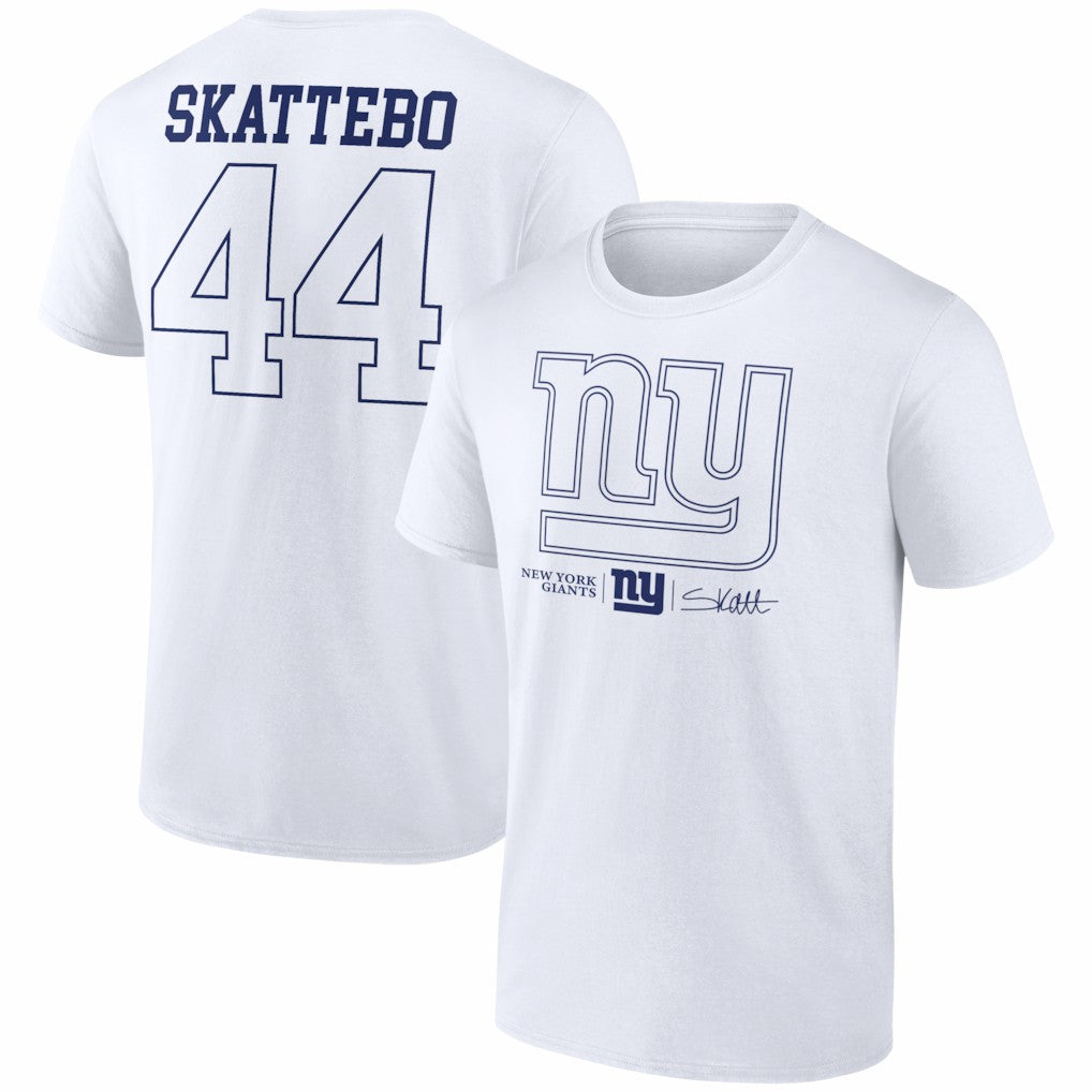 Cam Skattebo New York Giants Tonal Player Name & Number T-Shirt White - NFL