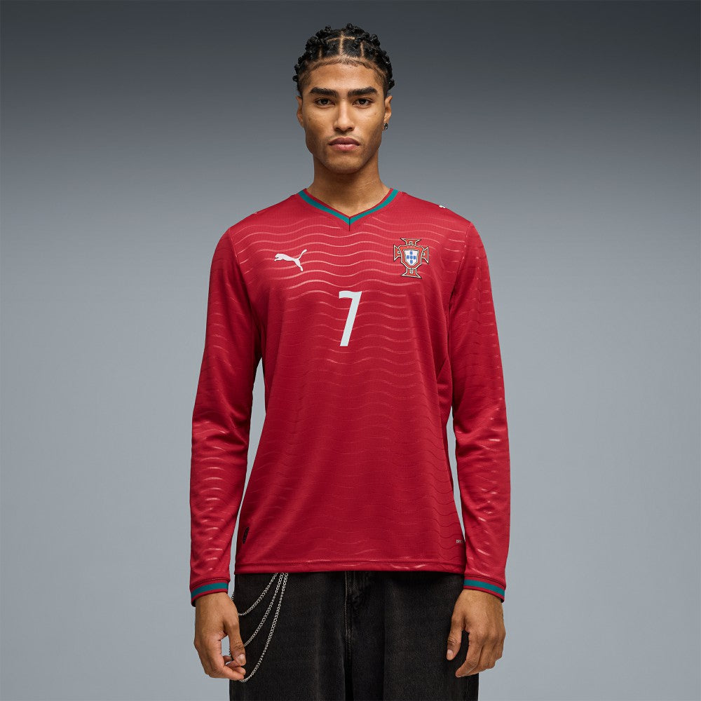 Puma Cristiano Ronaldo Portugal National Team 2026 Home Replica Long Sleeve Jerseys - Red