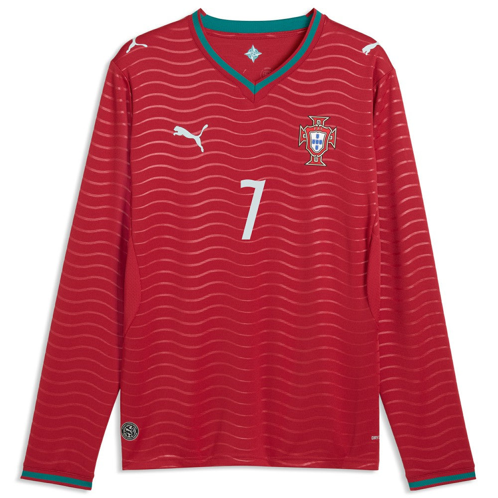 Puma Cristiano Ronaldo Portugal National Team 2026 Home Replica Long Sleeve Jerseys - Red