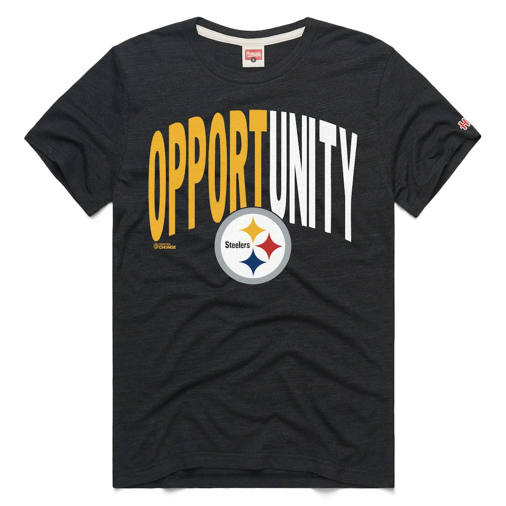 Pittsburgh Steelers Homage Unisex 2025 Inspire Change Opportunity Tri-Blend T-Shirt Charcoal - NFL