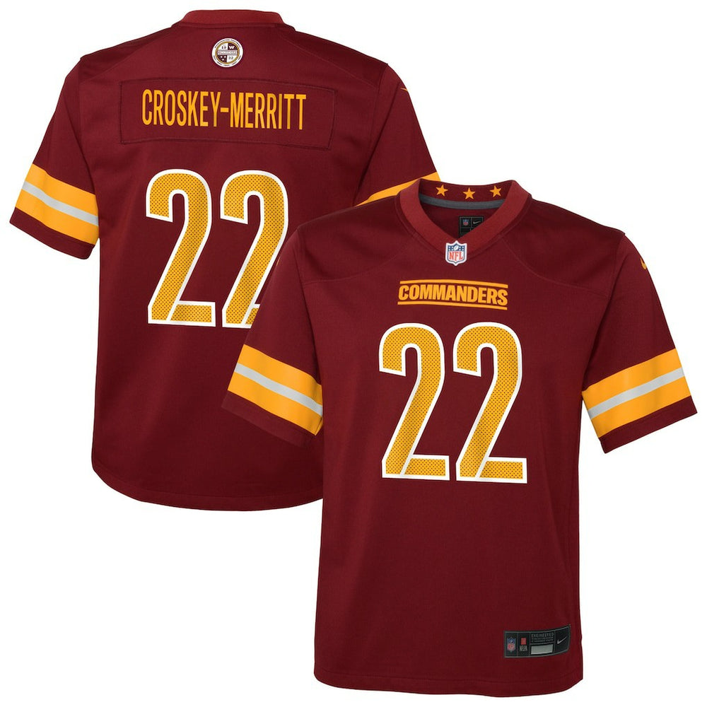 Jacory Croskey-Merritt Washington Commanders Youth Team Game Jersey Burgundy - Nike