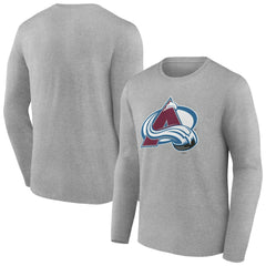 Colorado Avalanche - Women's Primary Logo Long Sleeve V-Neck T-Shirt Gray