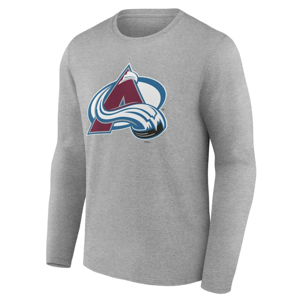 Colorado Avalanche - Women's Primary Logo Long Sleeve V-Neck T-Shirt Gray