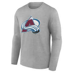 Colorado Avalanche - Women's Primary Logo Long Sleeve V-Neck T-Shirt Gray