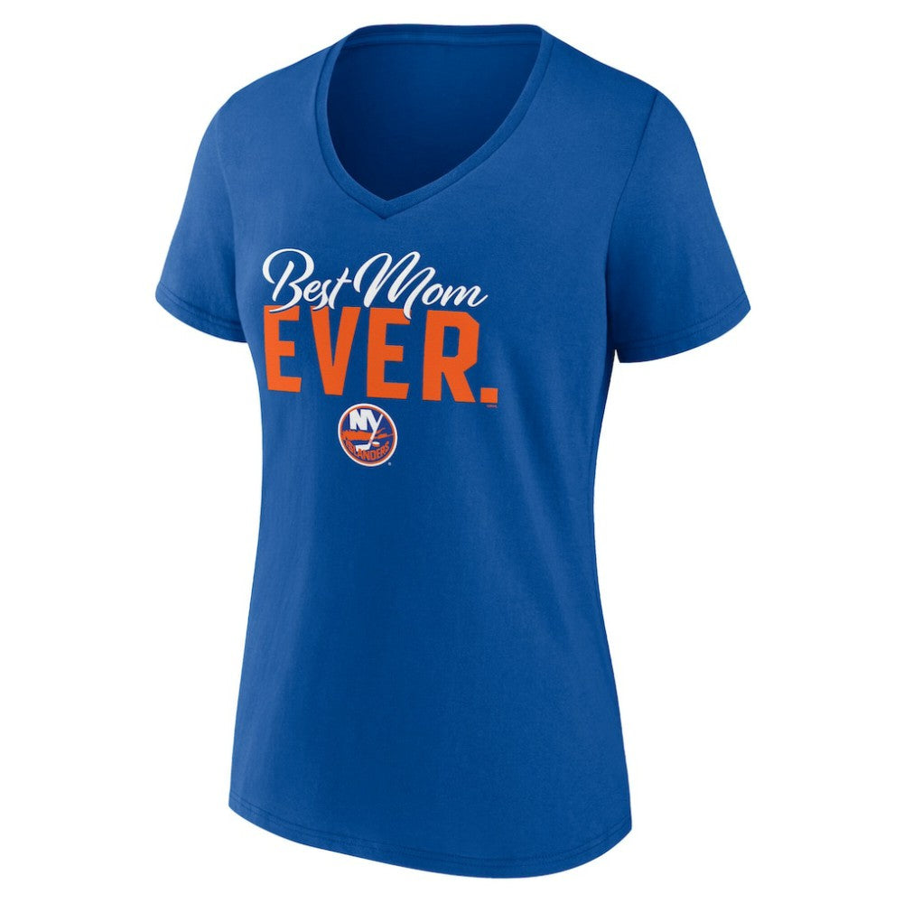 New York Islanders - Women's Best Mom Ever V-Neck T-Shirt Royal