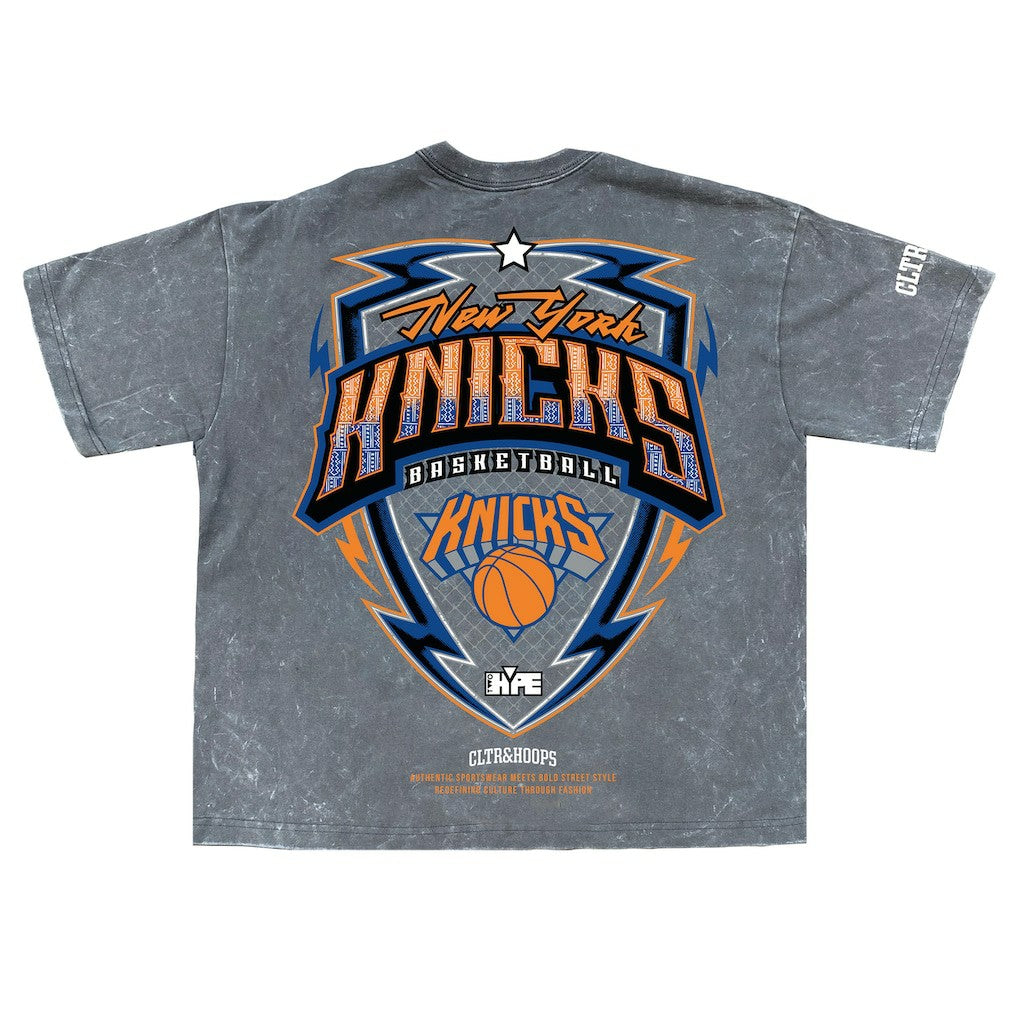 New Era - New York Knicks Banner Era Collection Premium T-Shirt - Gray