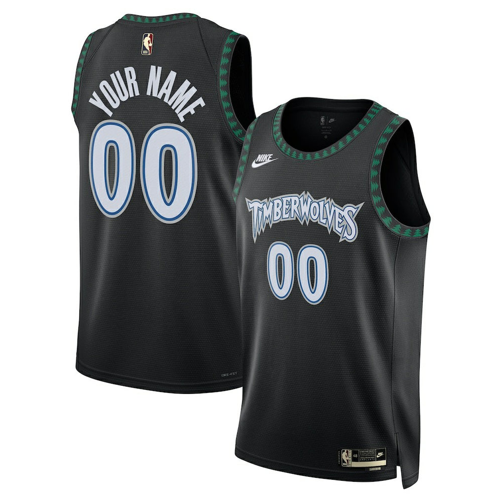 Nike - Minnesota Timberwolves Unisex Swingman Custom Jersey - Classic Edition - Black