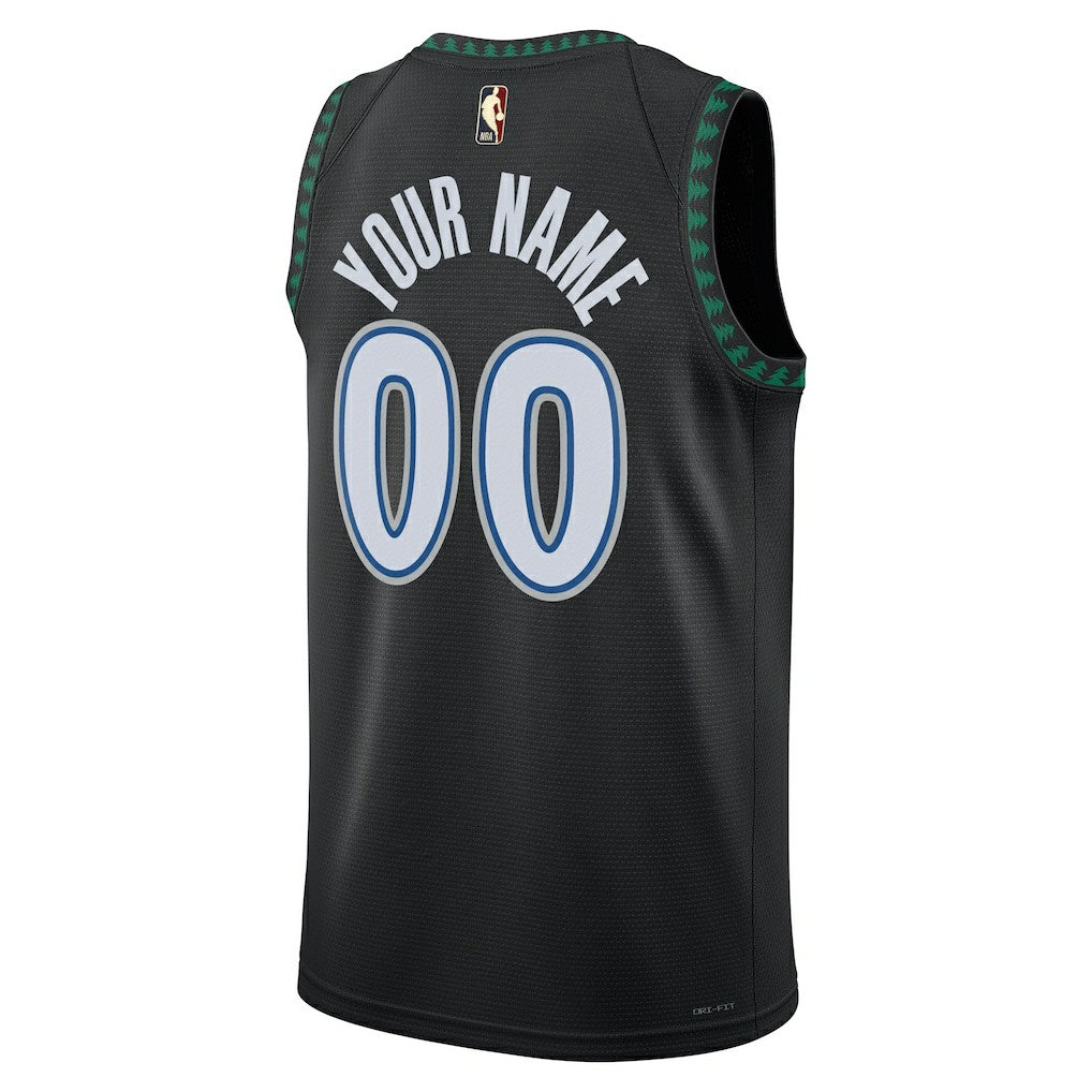 Nike - Minnesota Timberwolves Unisex Swingman Custom Jersey - Classic Edition - Black