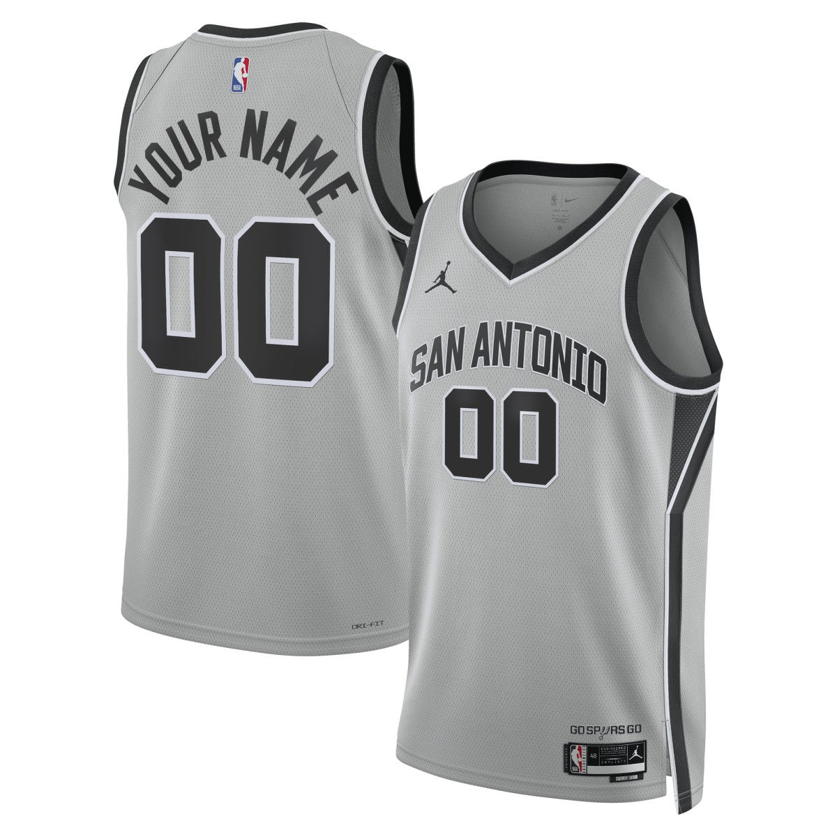 San Antonio Spurs Jordan Brand Unisex Swingman Custom Jersey - Statement Edition - Silver for sale | NBA Jerseys
