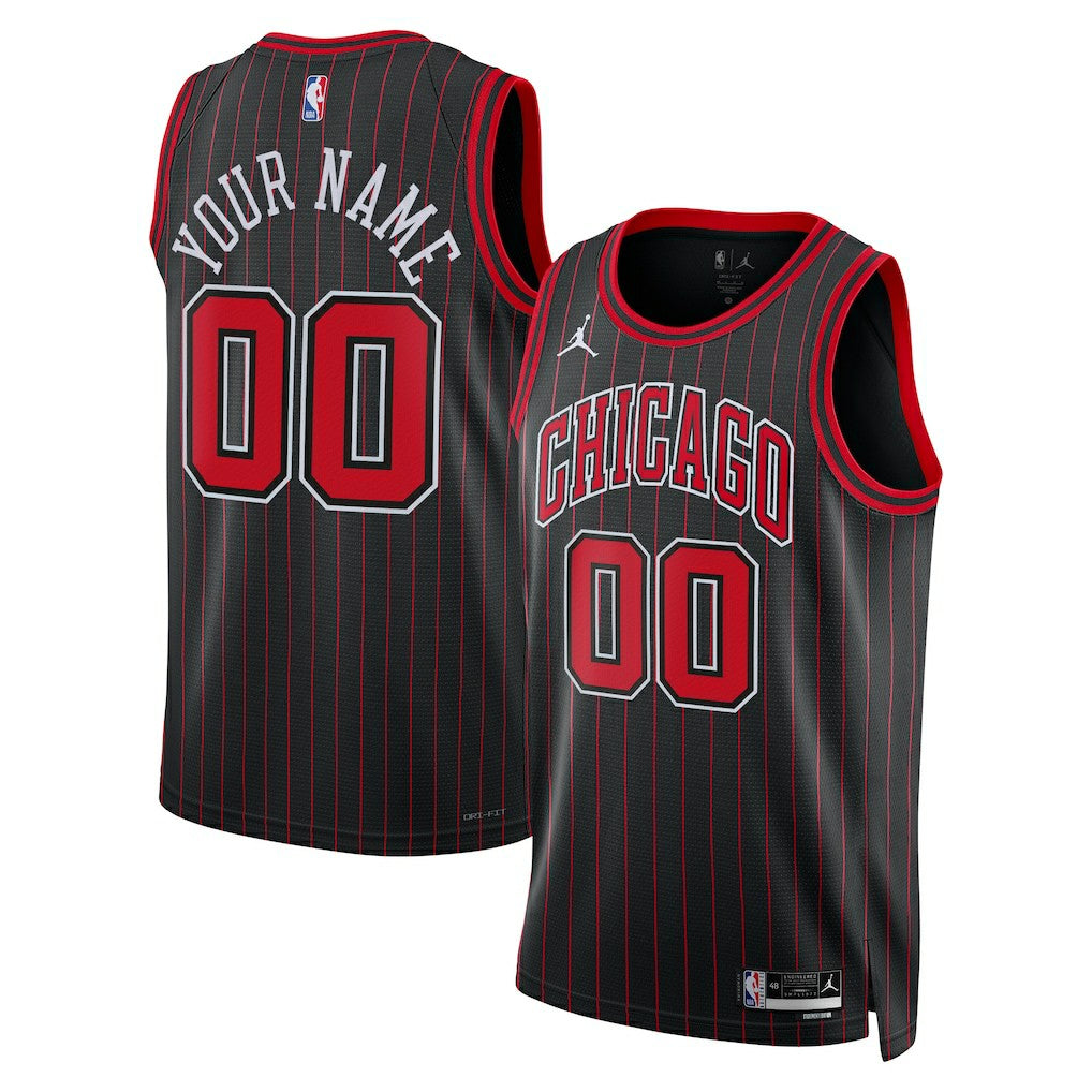 NBA - Chicago Bulls Jordan Brand Unisex Swingman Custom Jersey - Statement Editi- Black