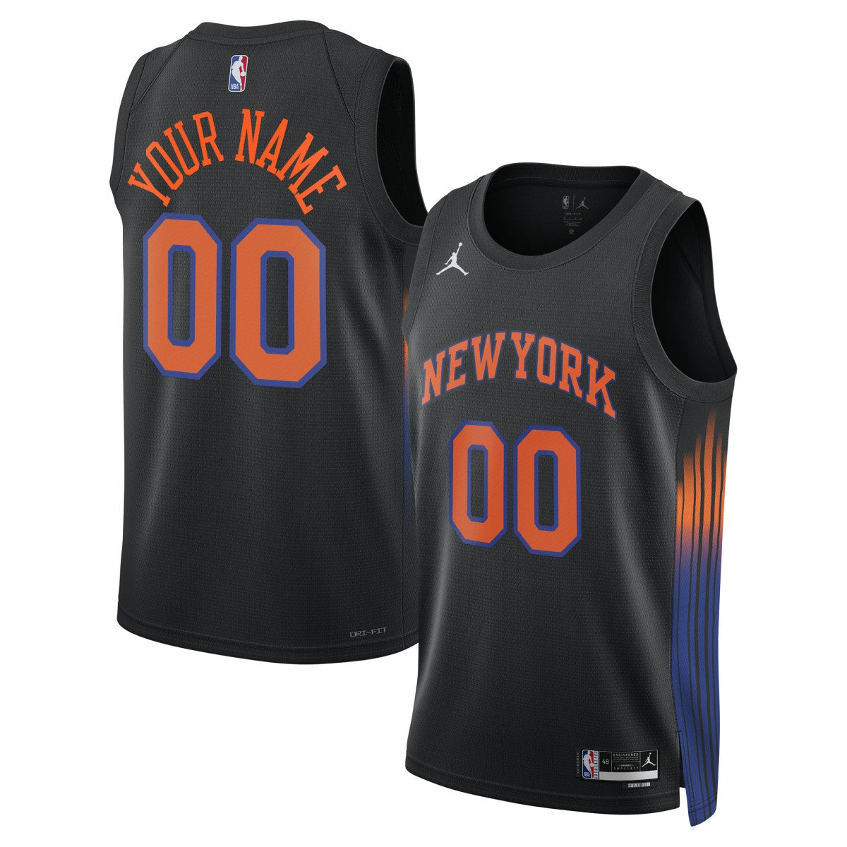NBA - New York Knicks Jordan Brand Unisex Swingman Custom Jersey - Statement Edition - Black