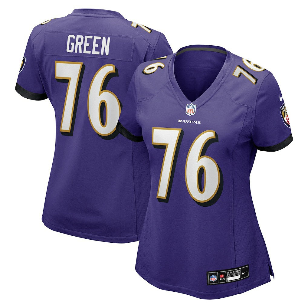 Kenyon Green Baltimore Ravens Women's Team Game Jersey - Purple | NFL Jerseys