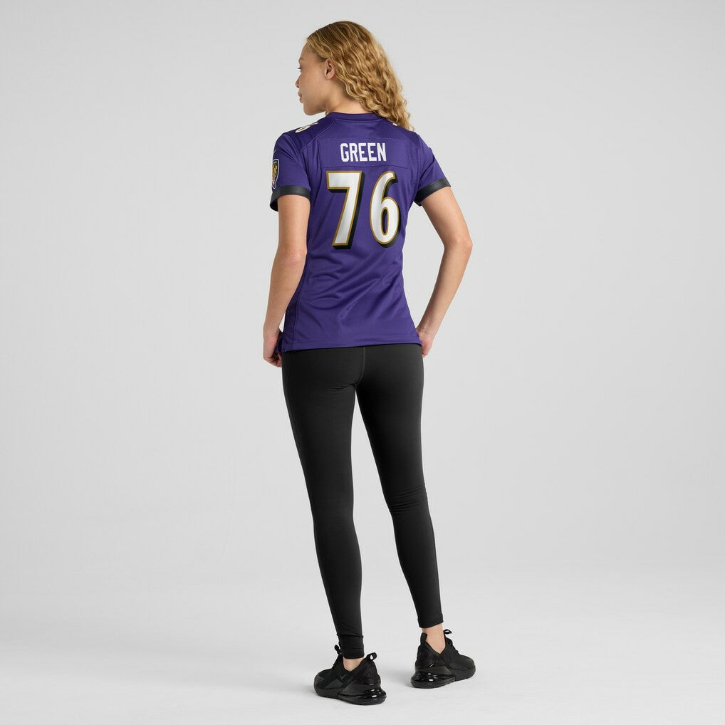 Kenyon Green Baltimore Ravens Women's Team Game Jersey - Purple | NFL Jerseys