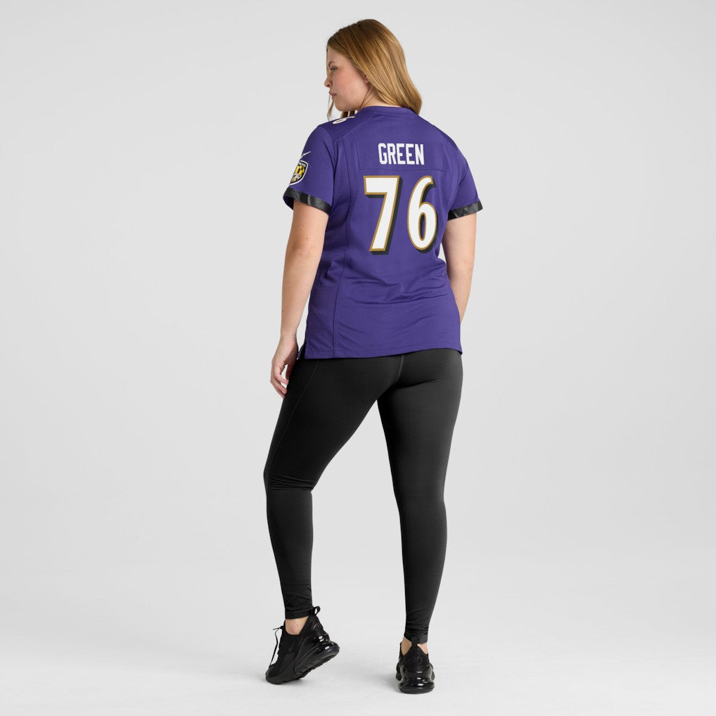 Kenyon Green Baltimore Ravens Women's Team Game Jersey - Purple | NFL Jerseys
