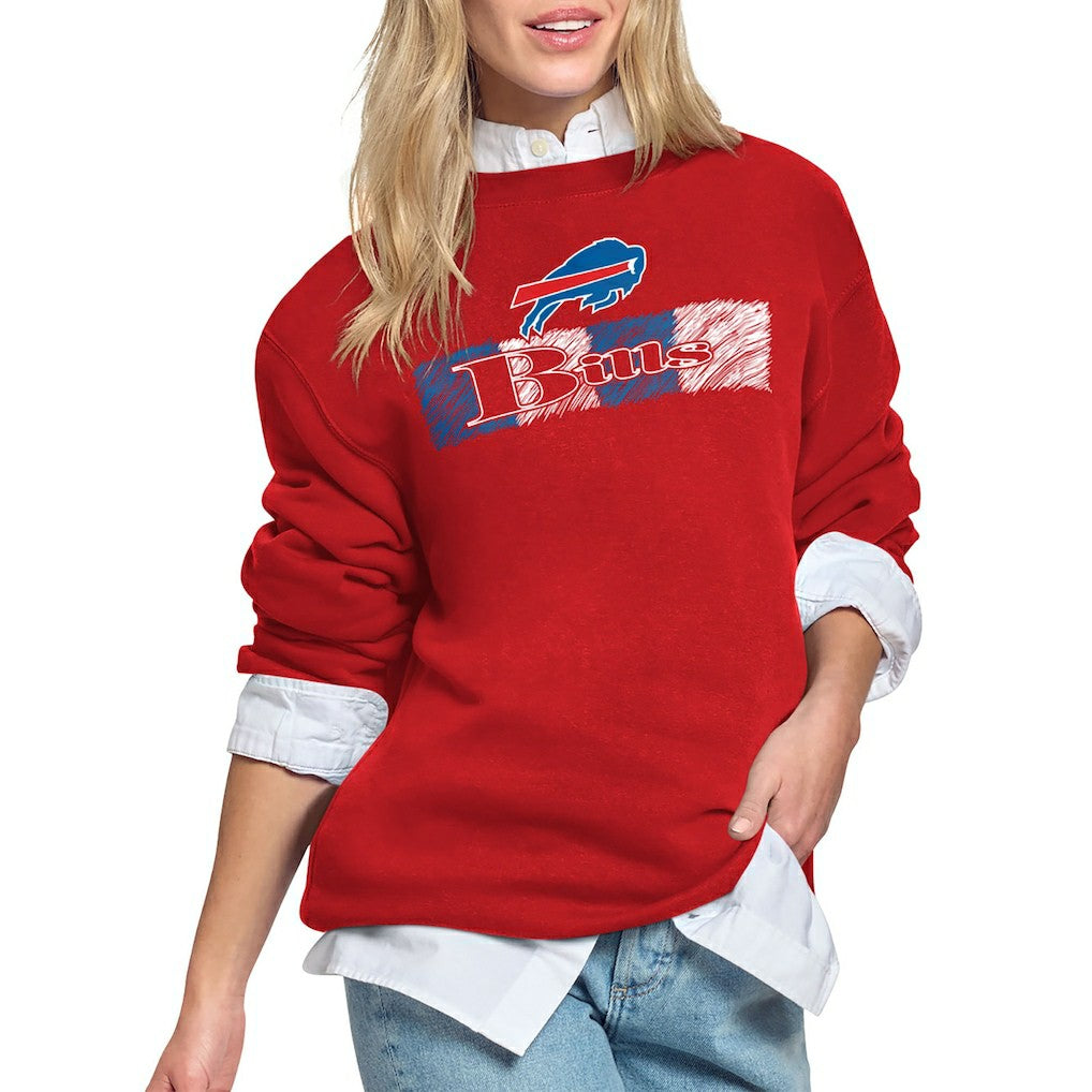 Buffalo Bills Starter Women's Color Shading Team Logo Fleece Sweatshirt Red - NFL