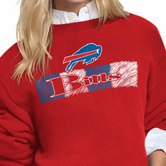 Buffalo Bills Starter Women's Color Shading Team Logo Fleece Sweatshirt Red - NFL