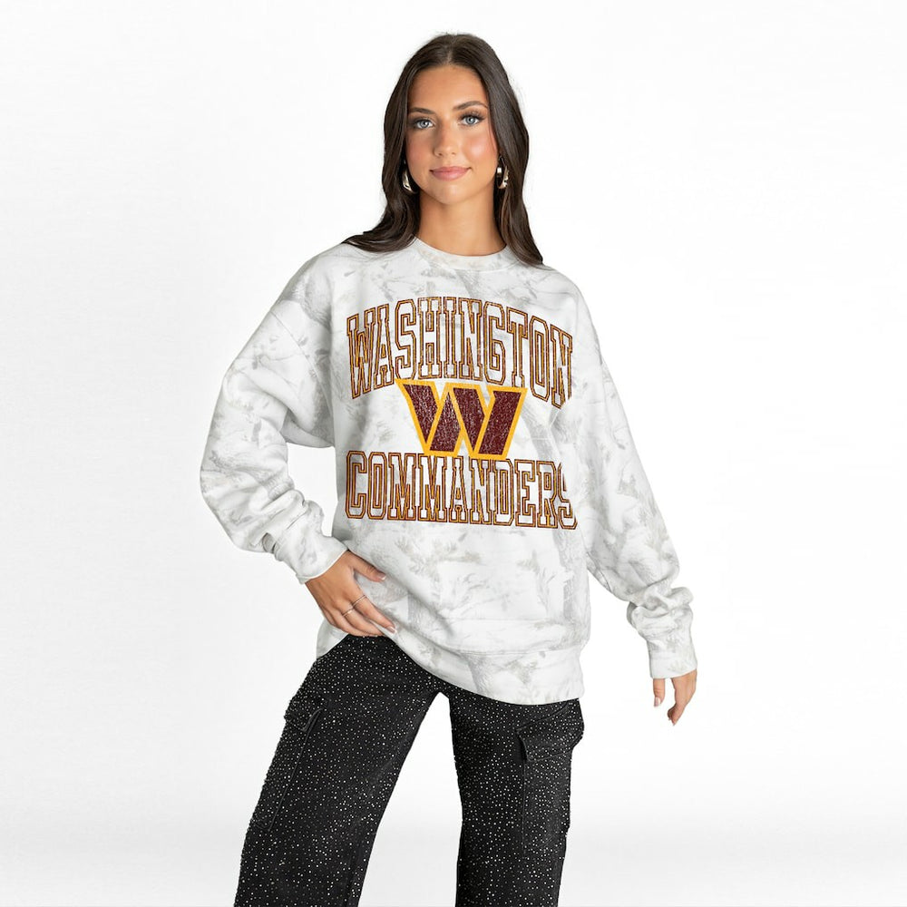 Washington Commanders Gameday Couture Women's Whiteout Oversized Premium Fleece Sweatshirt Arctic Camo - NFL