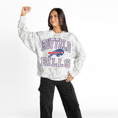 Buffalo Bills Gameday Couture Women's Whiteout Oversized Premium Fleece Sweatshirt Arctic Camo - NFL