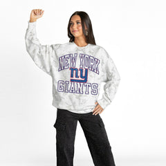 New York Giants Gameday Couture Women's Whiteout Oversized Premium Fleece Sweatshirt Arctic Camo - NFL