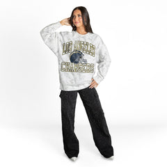 Los Angeles Chargers Gameday Couture Women's Whiteout Oversized Premium Fleece Sweatshirt Arctic Camo - NFL