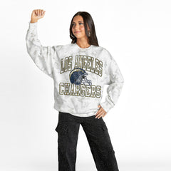 Los Angeles Chargers Gameday Couture Women's Whiteout Oversized Premium Fleece Sweatshirt Arctic Camo - NFL