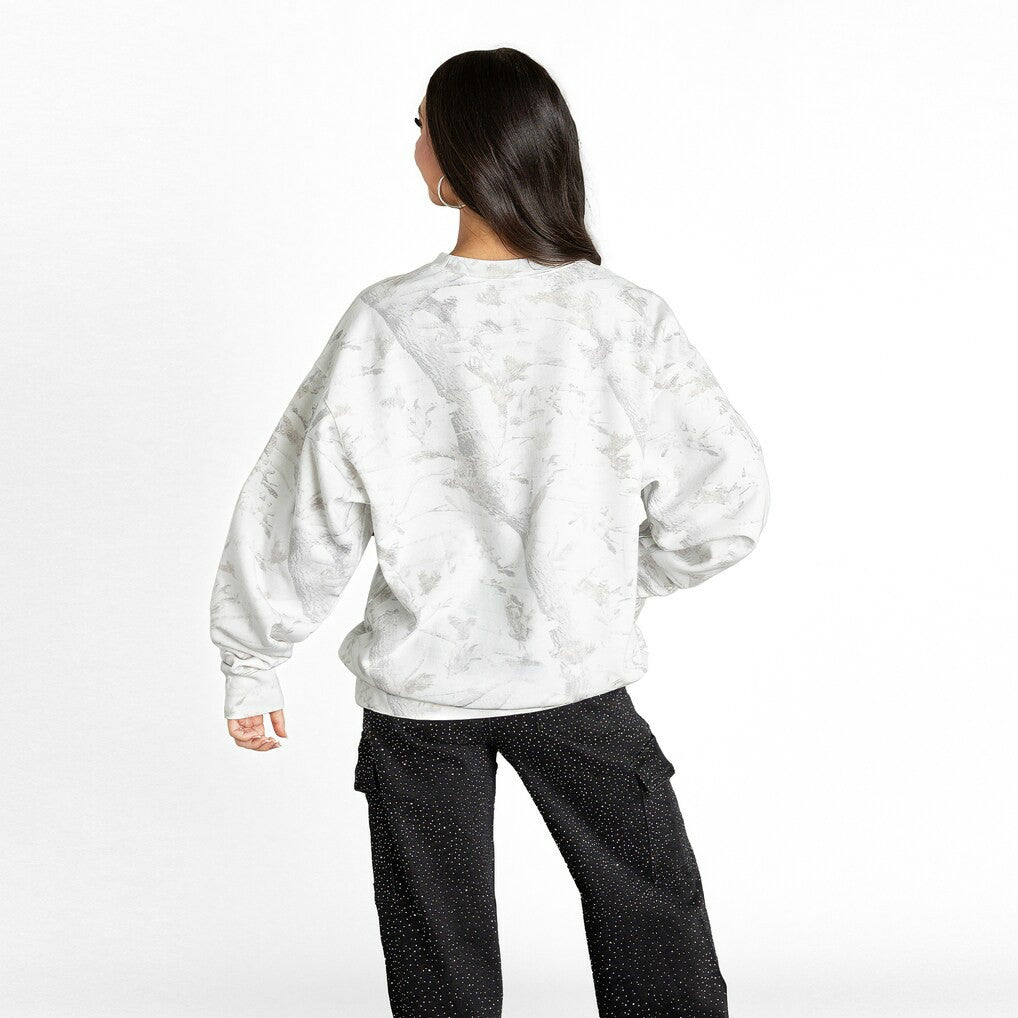 Minnesota Vikings Gameday Couture Women's Whiteout Oversized Premium Fleece Sweatshirt Arctic Camo - NFL