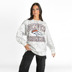 Denver Broncos Gameday Couture Women's Whiteout Oversized Premium Fleece Sweatshirt Arctic Camo - NFL