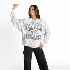 Denver Broncos Gameday Couture Women's Whiteout Oversized Premium Fleece Sweatshirt Arctic Camo - NFL