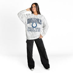 Indianapolis Colts Gameday Couture Women's Whiteout Oversized Premium Fleece Sweatshirt Arctic Camo - NFL