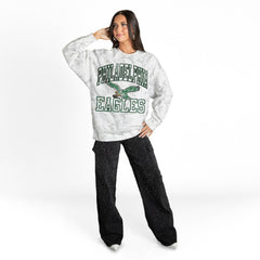 Philadelphia Eagles Gameday Couture Women's Whiteout Oversized Premium Fleece Sweatshirt Arctic Camo - NFL
